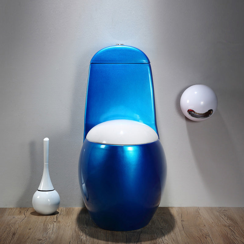 Modern Floor Mount Flush Toilet Ceramic Siphon Jet Urine Toilet for Bathroom Royal Blue Clearhalo 'Bathroom Remodel & Bathroom Fixtures' 'Home Improvement' 'home_improvement' 'home_improvement_toilets' 'Toilets & Bidets' 'Toilets' 7330480