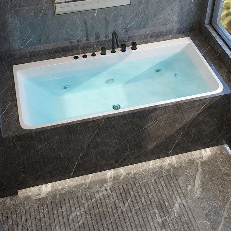 Modern Rectangular Bath Drop-in Acrylic Soaking White Bathtub Clearhalo 'Bathroom Remodel & Bathroom Fixtures' 'Bathtubs' 'Home Improvement' 'home_improvement' 'home_improvement_bathtubs' 'Showers & Bathtubs' 7330520