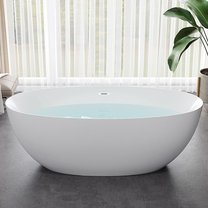Acrylic Oval Bathtub Soaking White Modern Center Freestanding Bath White Tub Clearhalo 'Bathroom Remodel & Bathroom Fixtures' 'Bathtubs' 'Home Improvement' 'home_improvement' 'home_improvement_bathtubs' 'Showers & Bathtubs' 7330550