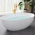 Acrylic Oval Bathtub Soaking White Modern Center Freestanding Bath Gold Tub with Freestanding Tub Fillers Clearhalo 'Bathroom Remodel & Bathroom Fixtures' 'Bathtubs' 'Home Improvement' 'home_improvement' 'home_improvement_bathtubs' 'Showers & Bathtubs' 7330555