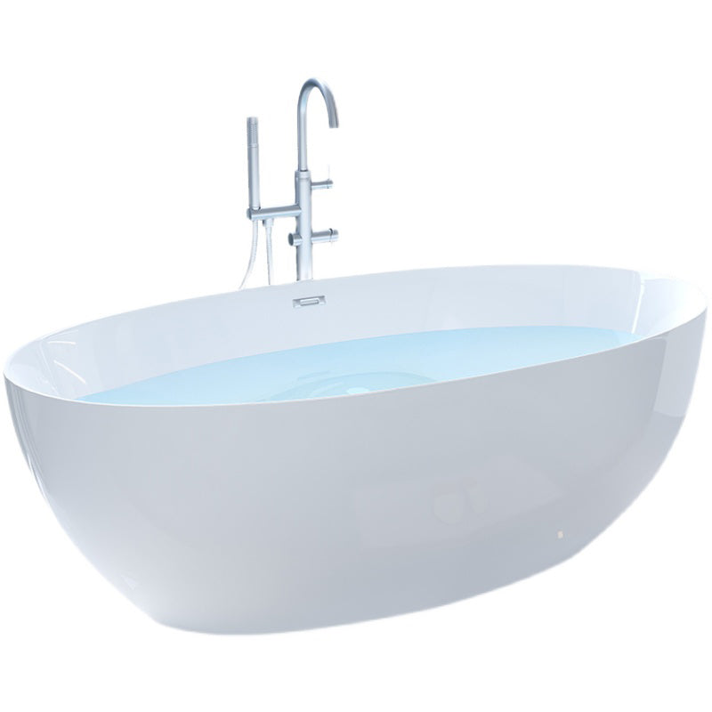 Acrylic Oval Bathtub Soaking White Modern Center Freestanding Bath Clearhalo 'Bathroom Remodel & Bathroom Fixtures' 'Bathtubs' 'Home Improvement' 'home_improvement' 'home_improvement_bathtubs' 'Showers & Bathtubs' 7330557