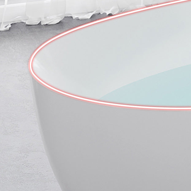 Acrylic Oval Bathtub Soaking White Modern Center Freestanding Bath Clearhalo 'Bathroom Remodel & Bathroom Fixtures' 'Bathtubs' 'Home Improvement' 'home_improvement' 'home_improvement_bathtubs' 'Showers & Bathtubs' 7330559