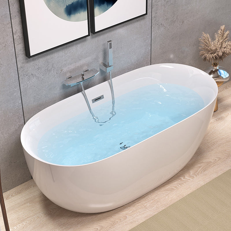 Antique Finish Stand Alone Bath Modern Oval Soaking Bath Tub Silver 55"L x 29"W x 24"H Tub with Wall Mounted Faucets Clearhalo 'Bathroom Remodel & Bathroom Fixtures' 'Bathtubs' 'Home Improvement' 'home_improvement' 'home_improvement_bathtubs' 'Showers & Bathtubs' 7330574