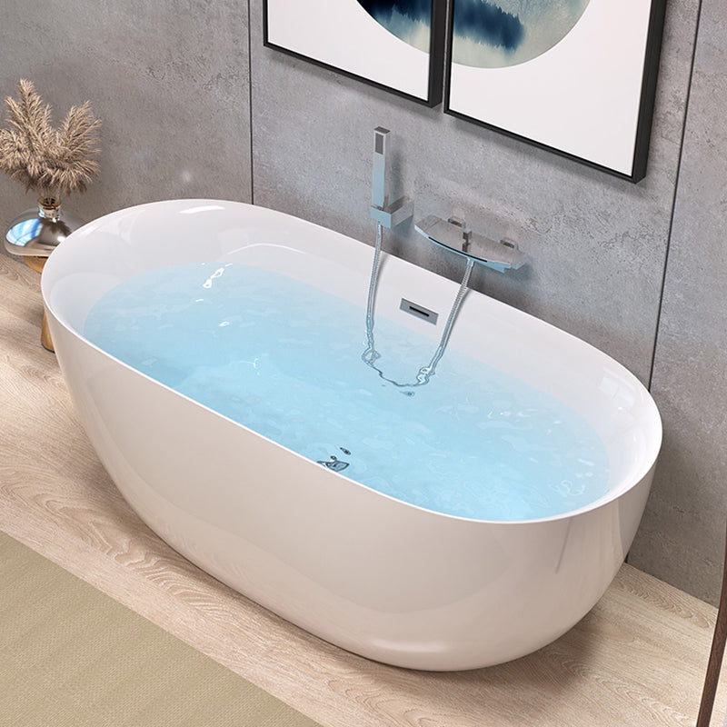 Antique Finish Stand Alone Bath Modern Oval Soaking Bath Tub Silver Tub with Wall Mounted Faucets Clearhalo 'Bathroom Remodel & Bathroom Fixtures' 'Bathtubs' 'Home Improvement' 'home_improvement' 'home_improvement_bathtubs' 'Showers & Bathtubs' 7330585