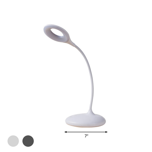 Brown/White Circle Shade Adjustable Table Light Contemporary LED Desk Lamp for Study Clearhalo 'Desk Lamps' 'Lamps' Lighting' 733093