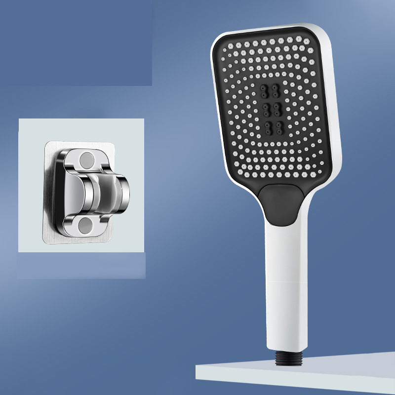 Modern Rectangular Hand Shower in Black 3 Sprays Wall-Mount Hand Shower White Shower Head with Wall Pedestal Hose not included Clearhalo 'Bathroom Remodel & Bathroom Fixtures' 'Home Improvement' 'home_improvement' 'home_improvement_shower_heads' 'Shower Heads' 'shower_heads' 'Showers & Bathtubs Plumbing' 'Showers & Bathtubs' 7331025