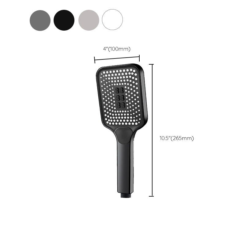 Modern Rectangular Hand Shower in Black 3 Sprays Wall-Mount Hand Shower Clearhalo 'Bathroom Remodel & Bathroom Fixtures' 'Home Improvement' 'home_improvement' 'home_improvement_shower_heads' 'Shower Heads' 'shower_heads' 'Showers & Bathtubs Plumbing' 'Showers & Bathtubs' 7331028