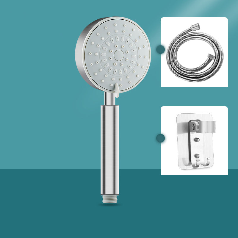 Round Self-Cleaning Hand Shower Adjustable Spray Pattern Stainless Steel Hand Shower Shower Heads & Hose & Wall pedestal 3 Clearhalo 'Bathroom Remodel & Bathroom Fixtures' 'Home Improvement' 'home_improvement' 'home_improvement_shower_heads' 'Shower Heads' 'shower_heads' 'Showers & Bathtubs Plumbing' 'Showers & Bathtubs' 7331034