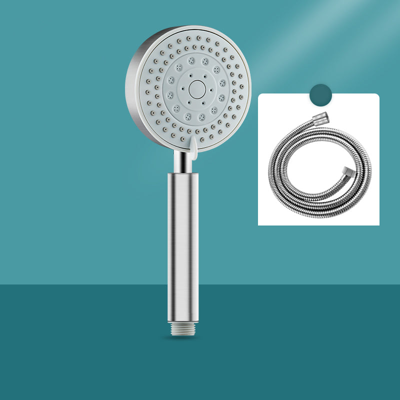 Round Self-Cleaning Hand Shower Adjustable Spray Pattern Stainless Steel Hand Shower Shower Head with Hose 5 Clearhalo 'Bathroom Remodel & Bathroom Fixtures' 'Home Improvement' 'home_improvement' 'home_improvement_shower_heads' 'Shower Heads' 'shower_heads' 'Showers & Bathtubs Plumbing' 'Showers & Bathtubs' 7331039