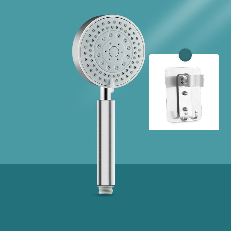 Round Self-Cleaning Hand Shower Adjustable Spray Pattern Stainless Steel Hand Shower Shower Head with Wall Pedestal 5 Hose not included Clearhalo 'Bathroom Remodel & Bathroom Fixtures' 'Home Improvement' 'home_improvement' 'home_improvement_shower_heads' 'Shower Heads' 'shower_heads' 'Showers & Bathtubs Plumbing' 'Showers & Bathtubs' 7331043