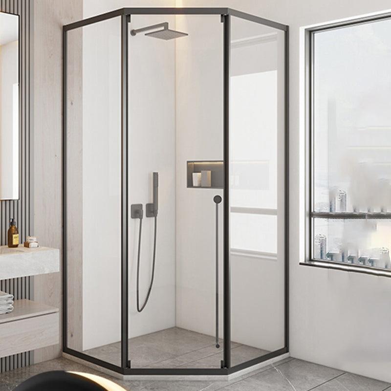 Framed Single Sliding Shower Doors Transparent Shower Bath Door Black Left Clearhalo 'Bathroom Remodel & Bathroom Fixtures' 'Home Improvement' 'home_improvement' 'home_improvement_shower_tub_doors' 'Shower and Tub Doors' 'shower_tub_doors' 'Showers & Bathtubs' 7331718