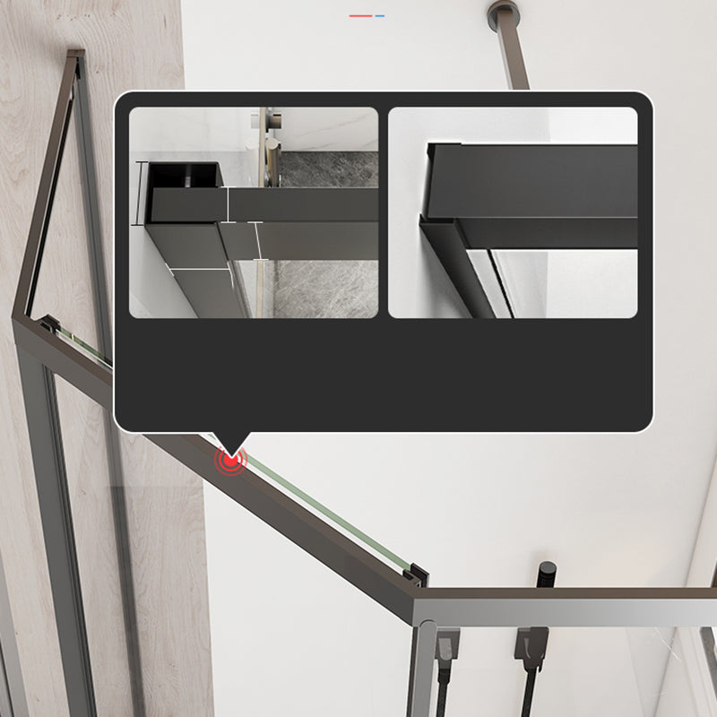 Framed Single Sliding Shower Doors Transparent Shower Bath Door Clearhalo 'Bathroom Remodel & Bathroom Fixtures' 'Home Improvement' 'home_improvement' 'home_improvement_shower_tub_doors' 'Shower and Tub Doors' 'shower_tub_doors' 'Showers & Bathtubs' 7331720