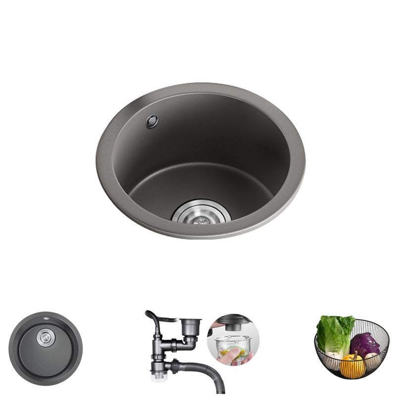 Quartz Kitchen Bar Sink Contemporary Round Shape Kitchen Bar Sink Sink Only None Clearhalo 'Home Improvement' 'home_improvement' 'home_improvement_kitchen_sinks' 'Kitchen Remodel & Kitchen Fixtures' 'Kitchen Sinks & Faucet Components' 'Kitchen Sinks' 'kitchen_sinks' 7332614