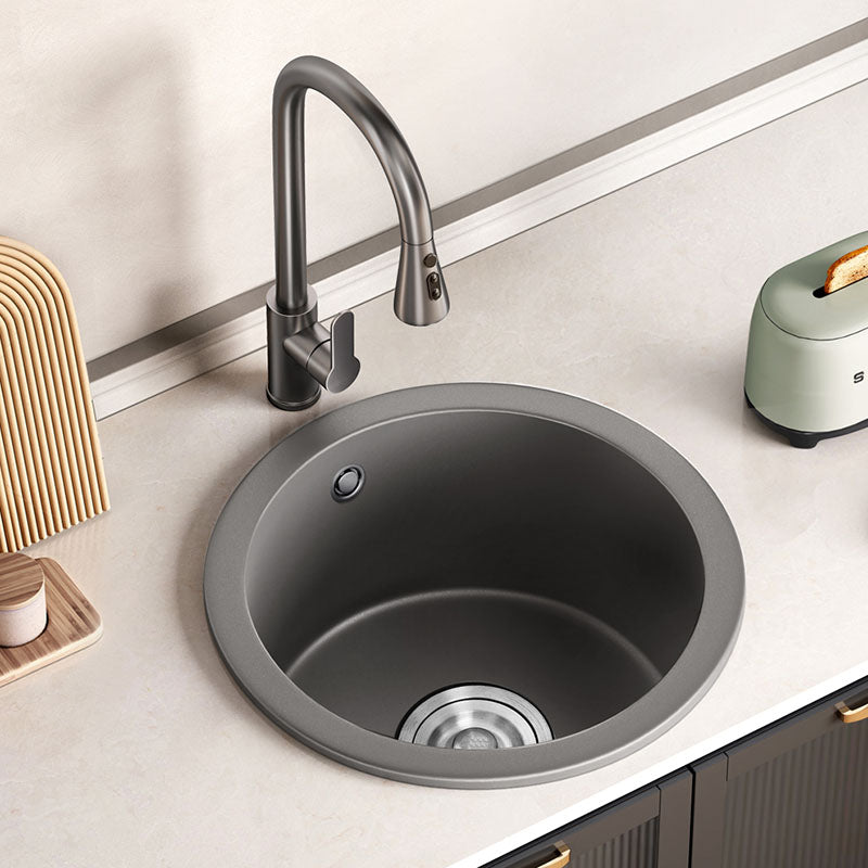 Quartz Kitchen Bar Sink Contemporary Round Shape Kitchen Bar Sink Clearhalo 'Home Improvement' 'home_improvement' 'home_improvement_kitchen_sinks' 'Kitchen Remodel & Kitchen Fixtures' 'Kitchen Sinks & Faucet Components' 'Kitchen Sinks' 'kitchen_sinks' 7332615