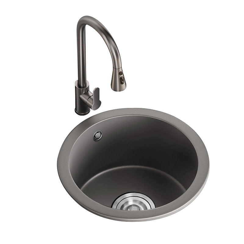 Quartz Kitchen Bar Sink Contemporary Round Shape Kitchen Bar Sink Clearhalo 'Home Improvement' 'home_improvement' 'home_improvement_kitchen_sinks' 'Kitchen Remodel & Kitchen Fixtures' 'Kitchen Sinks & Faucet Components' 'Kitchen Sinks' 'kitchen_sinks' 7332618