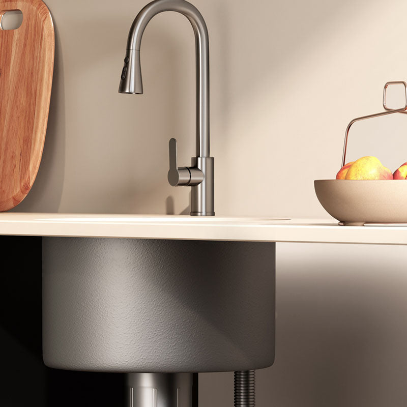 Quartz Kitchen Bar Sink Contemporary Round Shape Kitchen Bar Sink Clearhalo 'Home Improvement' 'home_improvement' 'home_improvement_kitchen_sinks' 'Kitchen Remodel & Kitchen Fixtures' 'Kitchen Sinks & Faucet Components' 'Kitchen Sinks' 'kitchen_sinks' 7332621