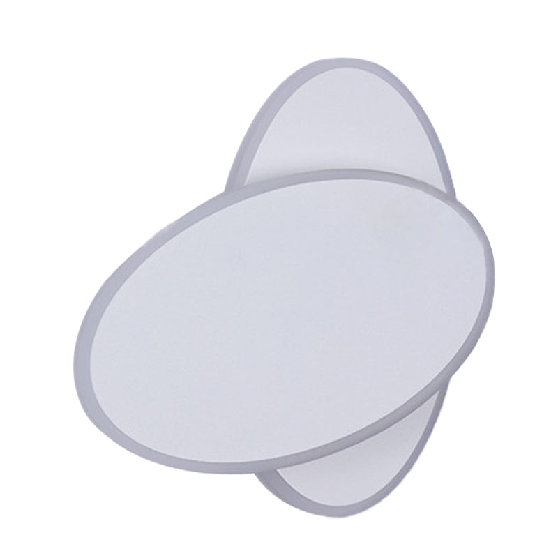 Modern LED Sconce Light White/Black Finish Double Oval Wall Lamp Fixture with Acrylic Shade in Warm/White Light Clearhalo 'Modern wall lights' 'Modern' 'Wall Lamps & Sconces' 'Wall Lights' Lighting' 733277