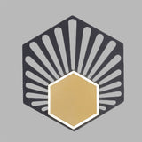 Hexagon Wall Mounted Light Modernist Metallic LED Bedside Sconce Lamp in Black with Fan Design, 8"/10" Wide Clearhalo 'Cast Iron' 'Glass' 'Industrial' 'Modern wall lights' 'Modern' 'Tiffany' 'Traditional wall lights' 'Wall Lamps & Sconces' 'Wall Lights' Lighting' 733281