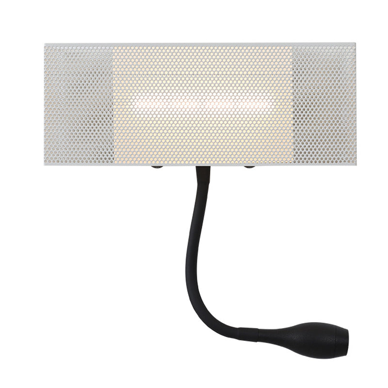 Metal Mesh Rectangular Flush Wall Sconce Modernism LED Wall Light in White with Rotatable Design Clearhalo 'Cast Iron' 'Glass' 'Industrial' 'Modern wall lights' 'Modern' 'Tiffany' 'Traditional wall lights' 'Wall Lamps & Sconces' 'Wall Lights' Lighting' 733292