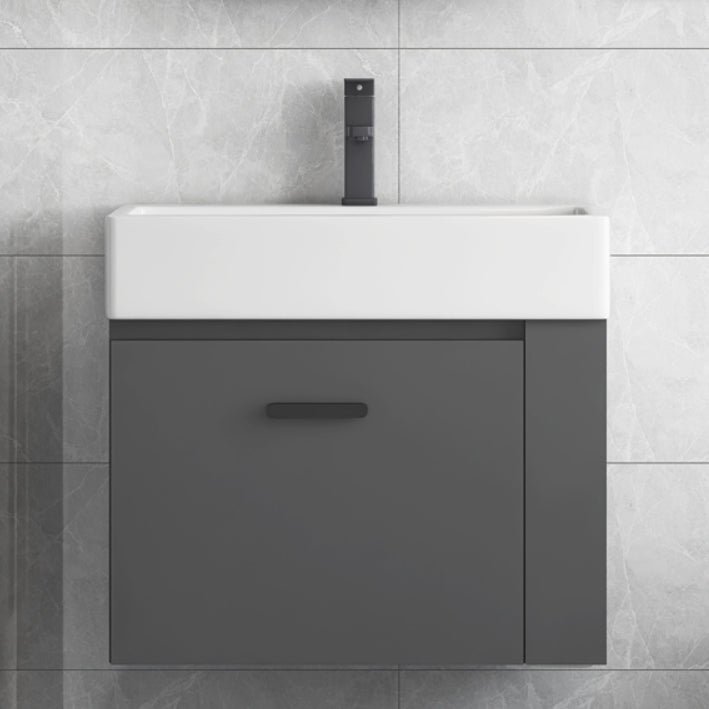 Modern Dark Gray Ceramic Vanity Single-Sink Wall Mount Vanity Sink Clearhalo 'Bathroom Remodel & Bathroom Fixtures' 'Bathroom Vanities' 'bathroom_vanities' 'Home Improvement' 'home_improvement' 'home_improvement_bathroom_vanities' 7333004