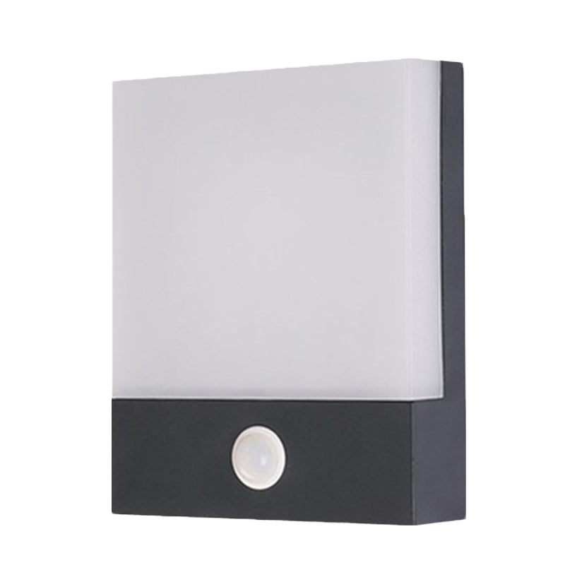 Rectangle Corner Wall Sconce Light Metallic LED Modern Wall Mounted Lamp in Black with Induction Type Clearhalo 'Cast Iron' 'Glass' 'Industrial' 'Modern wall lights' 'Modern' 'Tiffany' 'Traditional wall lights' 'Wall Lamps & Sconces' 'Wall Lights' Lighting' 733306