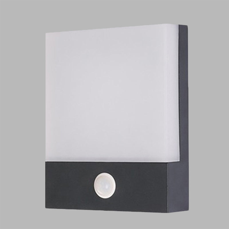 Rectangle Corner Wall Sconce Light Metallic LED Modern Wall Mounted Lamp in Black with Induction Type Clearhalo 'Cast Iron' 'Glass' 'Industrial' 'Modern wall lights' 'Modern' 'Tiffany' 'Traditional wall lights' 'Wall Lamps & Sconces' 'Wall Lights' Lighting' 733307