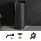 Modern Bathroom Sink Metal Round with Pop-Up Drain Pedestal Sink Black Single Hole Sink with Faucet Clearhalo 'Bathroom Remodel & Bathroom Fixtures' 'Bathroom Sinks & Faucet Components' 'Bathroom Sinks' 'bathroom_sink' 'Home Improvement' 'home_improvement' 'home_improvement_bathroom_sink' 7333076