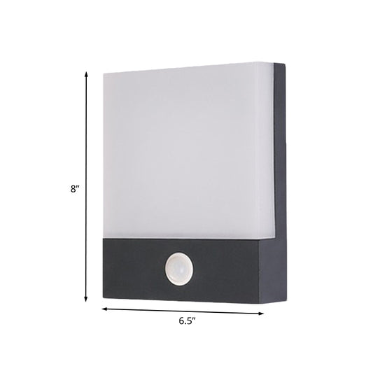 Rectangle Corner Wall Sconce Light Metallic LED Modern Wall Mounted Lamp in Black with Induction Type Clearhalo 'Cast Iron' 'Glass' 'Industrial' 'Modern wall lights' 'Modern' 'Tiffany' 'Traditional wall lights' 'Wall Lamps & Sconces' 'Wall Lights' Lighting' 733308
