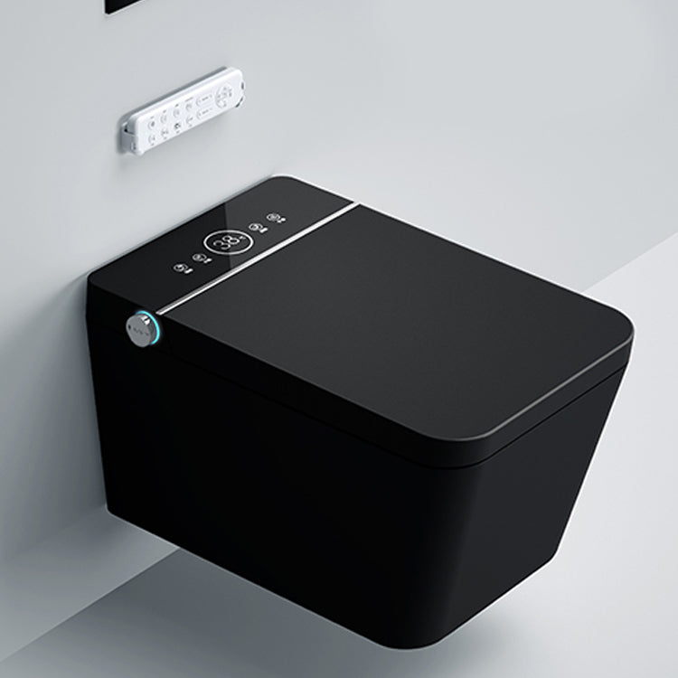 Dual Flush Wall Hung Toilet Set Contemporary Stain Resistant Wall Mounted Bidet Black Toilet+ Water Tank Clearhalo 'Bathroom Remodel & Bathroom Fixtures' 'Bidets' 'Home Improvement' 'home_improvement' 'home_improvement_bidets' 'Toilets & Bidets' 7333234