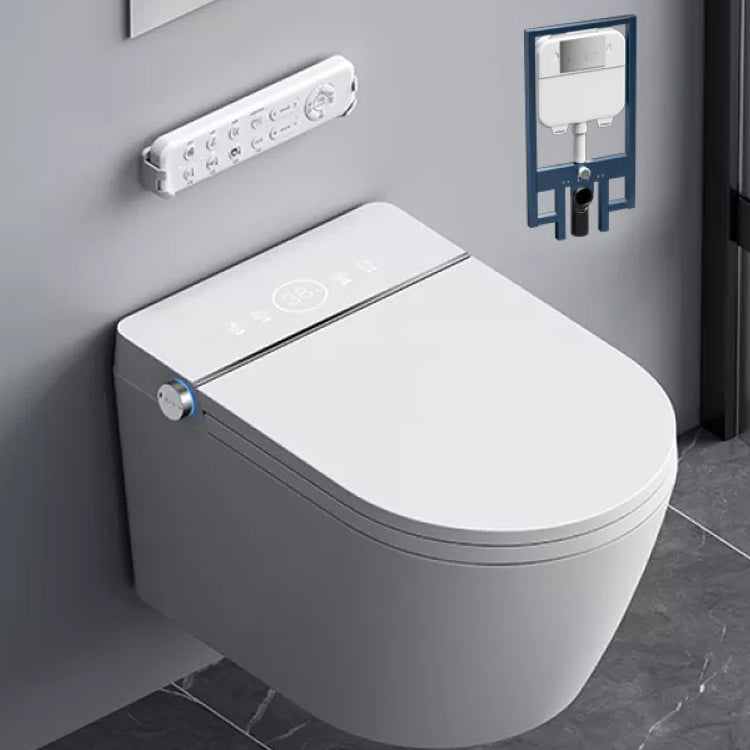Heated Seat Wall Hung Toilet Set Elongated Wall Mounted Bidet White Clearhalo 'Bathroom Remodel & Bathroom Fixtures' 'Bidets' 'Home Improvement' 'home_improvement' 'home_improvement_bidets' 'Toilets & Bidets' 7333248