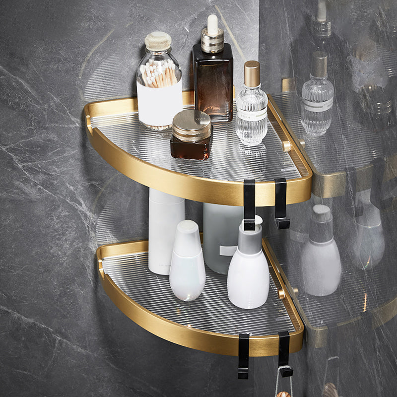 Modern Gold/Black 3 Piece Bathroom Accessory Set, Bath Shelf Clearhalo 'Bathroom Hardware Sets' 'Bathroom Hardware' 'Bathroom Remodel & Bathroom Fixtures' 'bathroom_hardware_sets' 'Home Improvement' 'home_improvement' 'home_improvement_bathroom_hardware_sets' 7333373