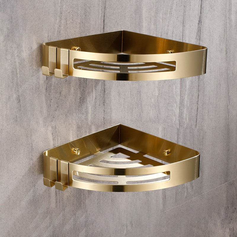 Modern Gold/Silver 3-Piece Bathroom Accessory Set, Bath Shelf Brass 2 Piece Set Drill and Screw mount Clearhalo 'Bathroom Hardware Sets' 'Bathroom Hardware' 'Bathroom Remodel & Bathroom Fixtures' 'bathroom_hardware_sets' 'Home Improvement' 'home_improvement' 'home_improvement_bathroom_hardware_sets' 7333400