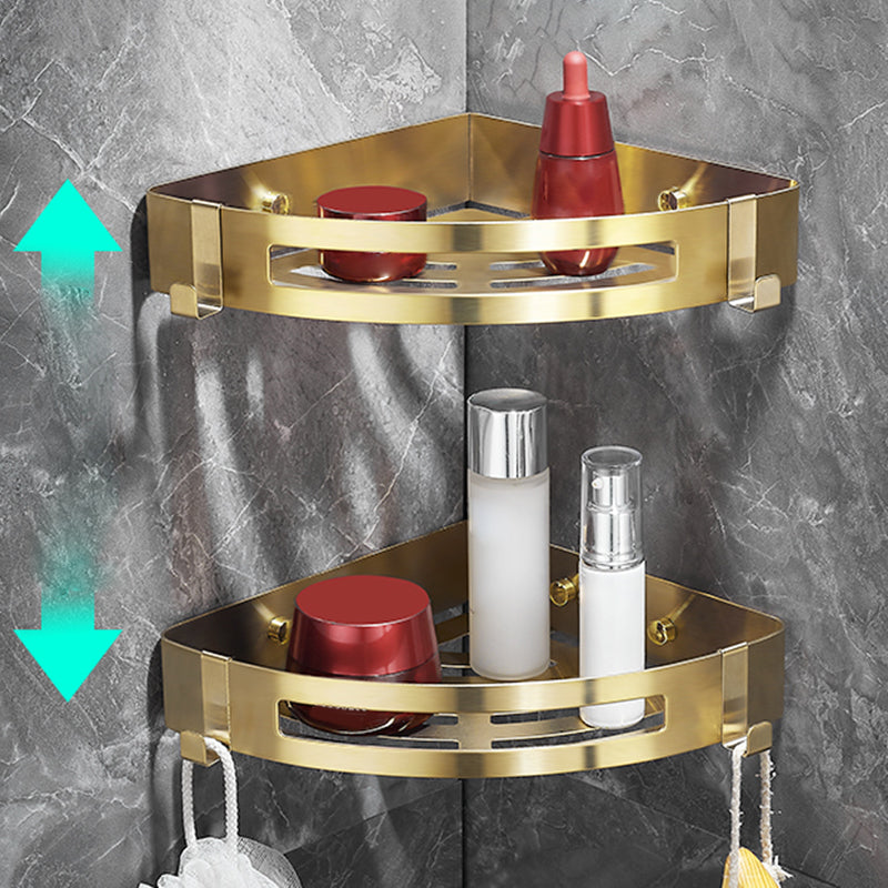 Modern Gold/Silver 3-Piece Bathroom Accessory Set, Bath Shelf Clearhalo 'Bathroom Hardware Sets' 'Bathroom Hardware' 'Bathroom Remodel & Bathroom Fixtures' 'bathroom_hardware_sets' 'Home Improvement' 'home_improvement' 'home_improvement_bathroom_hardware_sets' 7333403