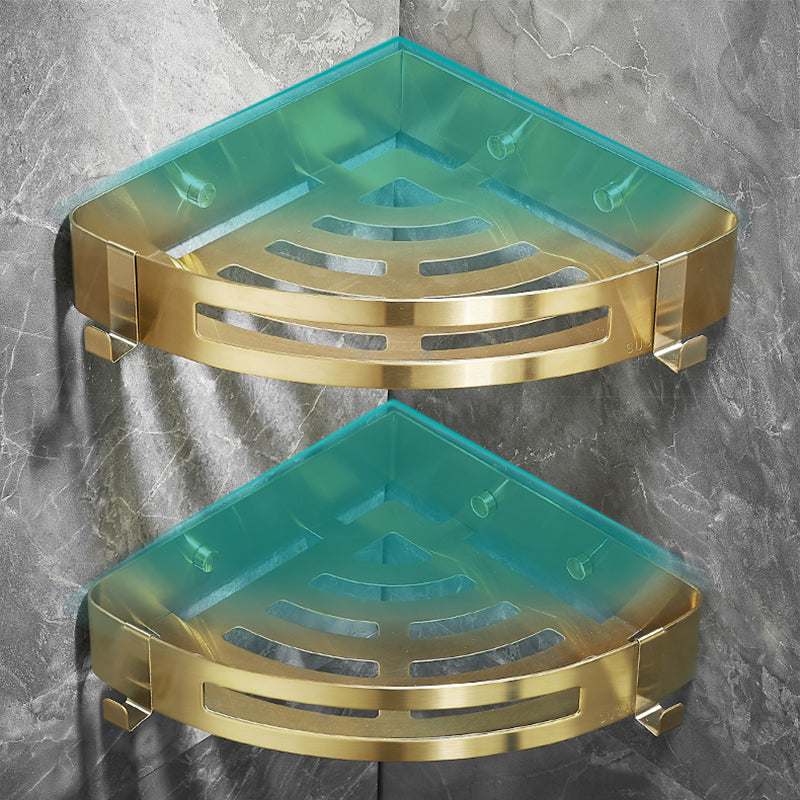 Modern Gold/Silver 3-Piece Bathroom Accessory Set, Bath Shelf Clearhalo 'Bathroom Hardware Sets' 'Bathroom Hardware' 'Bathroom Remodel & Bathroom Fixtures' 'bathroom_hardware_sets' 'Home Improvement' 'home_improvement' 'home_improvement_bathroom_hardware_sets' 7333408