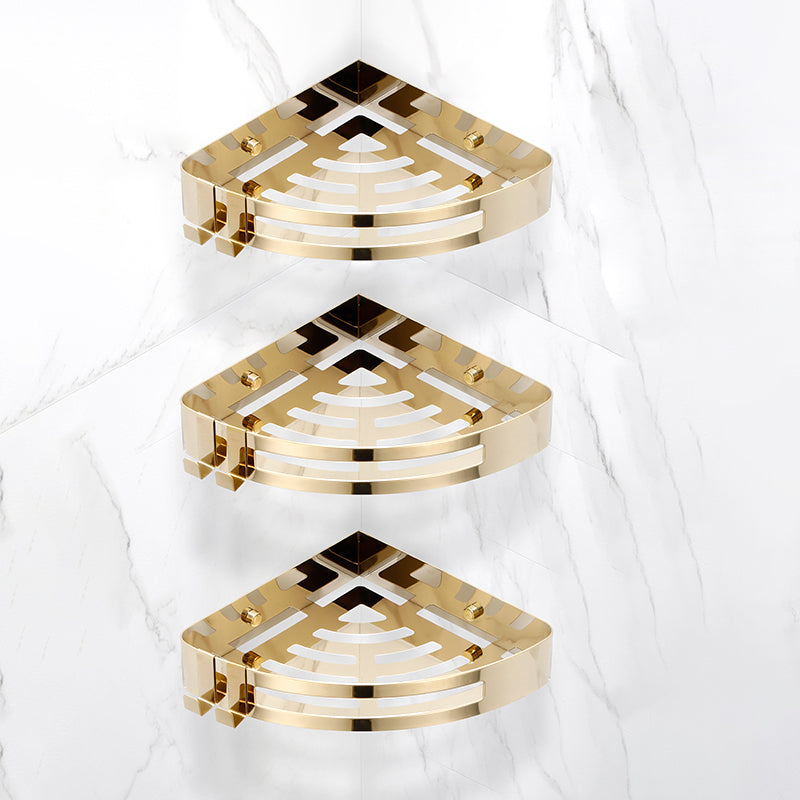 Modern Gold/Silver 3-Piece Bathroom Accessory Set, Bath Shelf Gold 3 Piece Set Clearhalo 'Bathroom Hardware Sets' 'Bathroom Hardware' 'Bathroom Remodel & Bathroom Fixtures' 'bathroom_hardware_sets' 'Home Improvement' 'home_improvement' 'home_improvement_bathroom_hardware_sets' 7333415