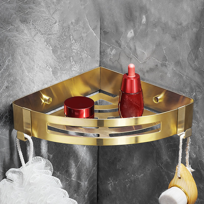Modern Gold/Silver 3-Piece Bathroom Accessory Set, Bath Shelf Brass 1 Piece Drill Adhesive Mount Clearhalo 'Bathroom Hardware Sets' 'Bathroom Hardware' 'Bathroom Remodel & Bathroom Fixtures' 'bathroom_hardware_sets' 'Home Improvement' 'home_improvement' 'home_improvement_bathroom_hardware_sets' 7333417