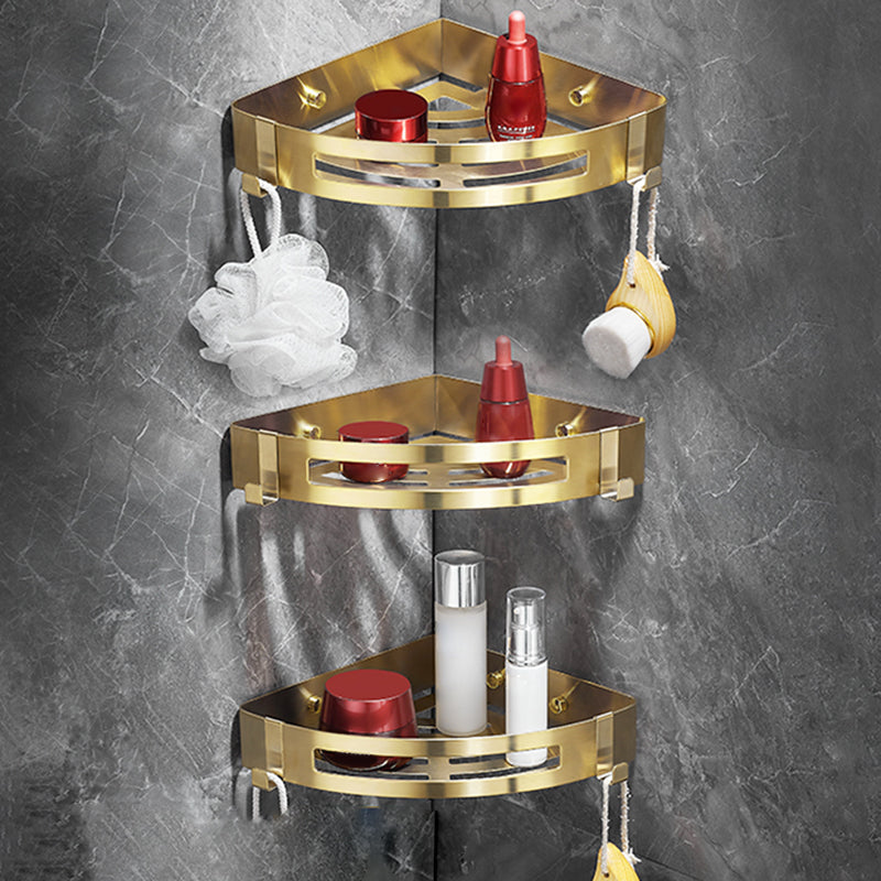 Modern Gold/Silver 3-Piece Bathroom Accessory Set, Bath Shelf Brass 3 Piece Set Drill Adhesive Mount Clearhalo 'Bathroom Hardware Sets' 'Bathroom Hardware' 'Bathroom Remodel & Bathroom Fixtures' 'bathroom_hardware_sets' 'Home Improvement' 'home_improvement' 'home_improvement_bathroom_hardware_sets' 7333419