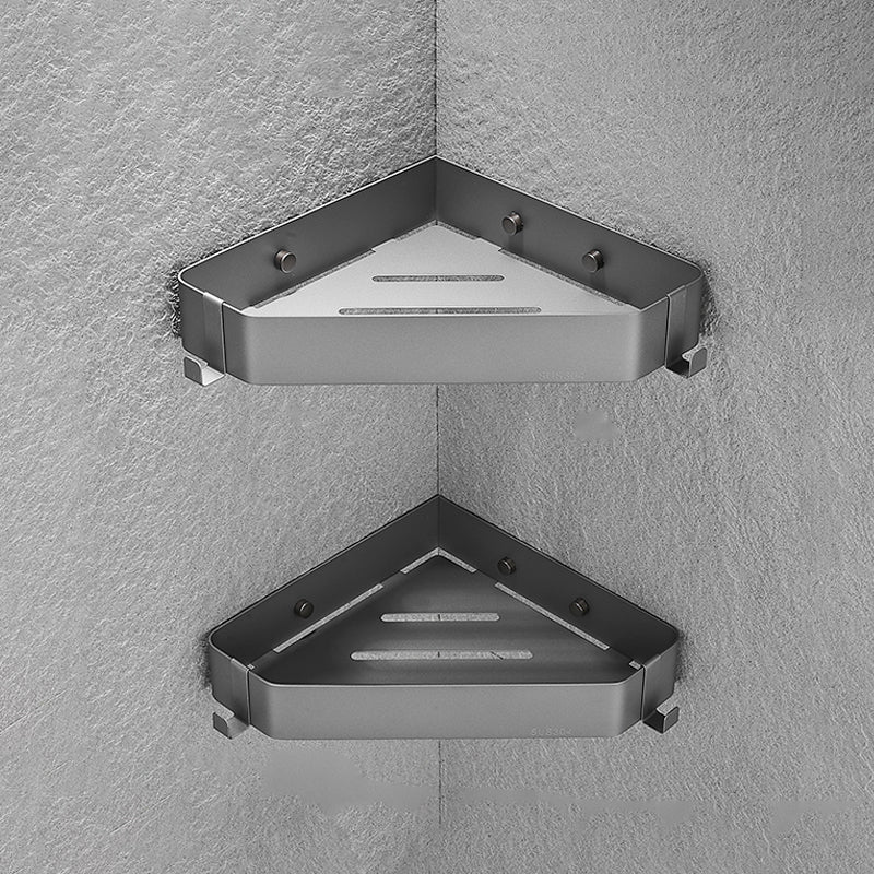 Modern 3-Piece Bath Hardware Set in Stainless Steel, Bath Shelf Grey 2 Piece Set Clearhalo 'Bathroom Hardware Sets' 'Bathroom Hardware' 'Bathroom Remodel & Bathroom Fixtures' 'bathroom_hardware_sets' 'Home Improvement' 'home_improvement' 'home_improvement_bathroom_hardware_sets' 7333430