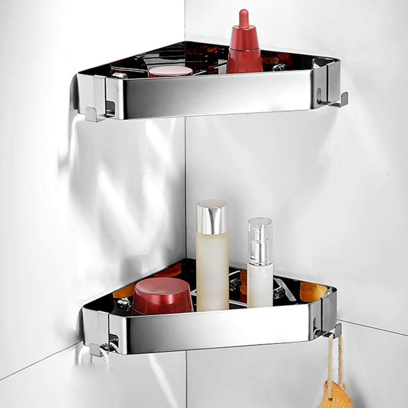 Modern 3-Piece Bath Hardware Set in Stainless Steel, Bath Shelf Silver 2 Piece Set Clearhalo 'Bathroom Hardware Sets' 'Bathroom Hardware' 'Bathroom Remodel & Bathroom Fixtures' 'bathroom_hardware_sets' 'Home Improvement' 'home_improvement' 'home_improvement_bathroom_hardware_sets' 7333434