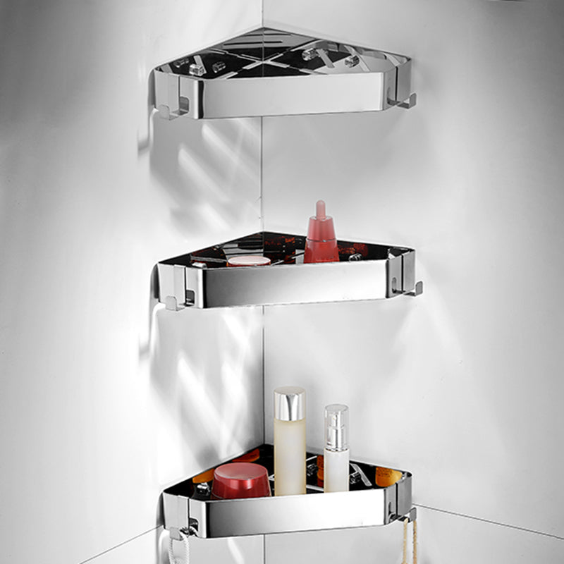 Modern 3-Piece Bath Hardware Set in Stainless Steel, Bath Shelf Silver 3 Piece Set Clearhalo 'Bathroom Hardware Sets' 'Bathroom Hardware' 'Bathroom Remodel & Bathroom Fixtures' 'bathroom_hardware_sets' 'Home Improvement' 'home_improvement' 'home_improvement_bathroom_hardware_sets' 7333436