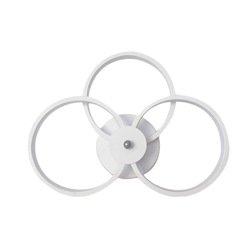 White Finish 3-Ring Sconce Light Fixture Minimalist LED Acrylic Wall Mounted Lamp in Warm/White Light Clearhalo 'Modern wall lights' 'Modern' 'Wall Lamps & Sconces' 'Wall Lights' Lighting' 733345