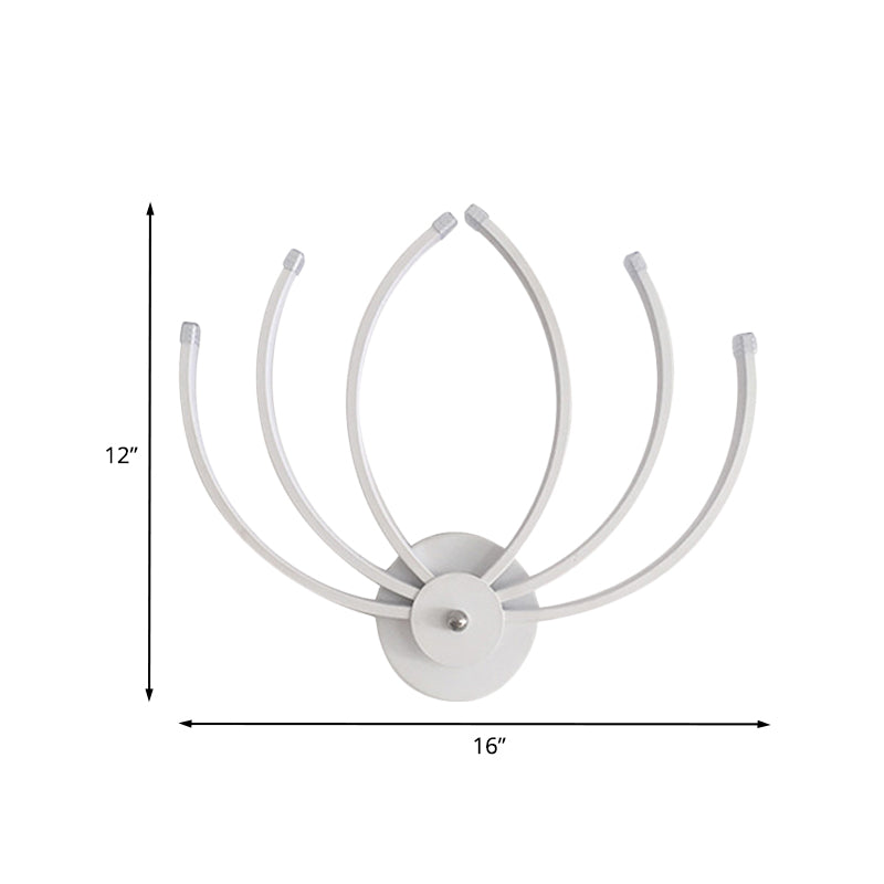 Contemporary Lotus Wall Mount Sconce Acrylic LED Bedside Wall Light Fixture in White with Linear Design, Warm/White Light Clearhalo 'Modern wall lights' 'Modern' 'Wall Lamps & Sconces' 'Wall Lights' Lighting' 733362