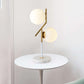 Opal Glass Globe Table Lamp Contemporary 2 Lights Nightstand Light in White with Marble Base Clearhalo 'Lamps' 'Table Lamps' Lighting' 733388