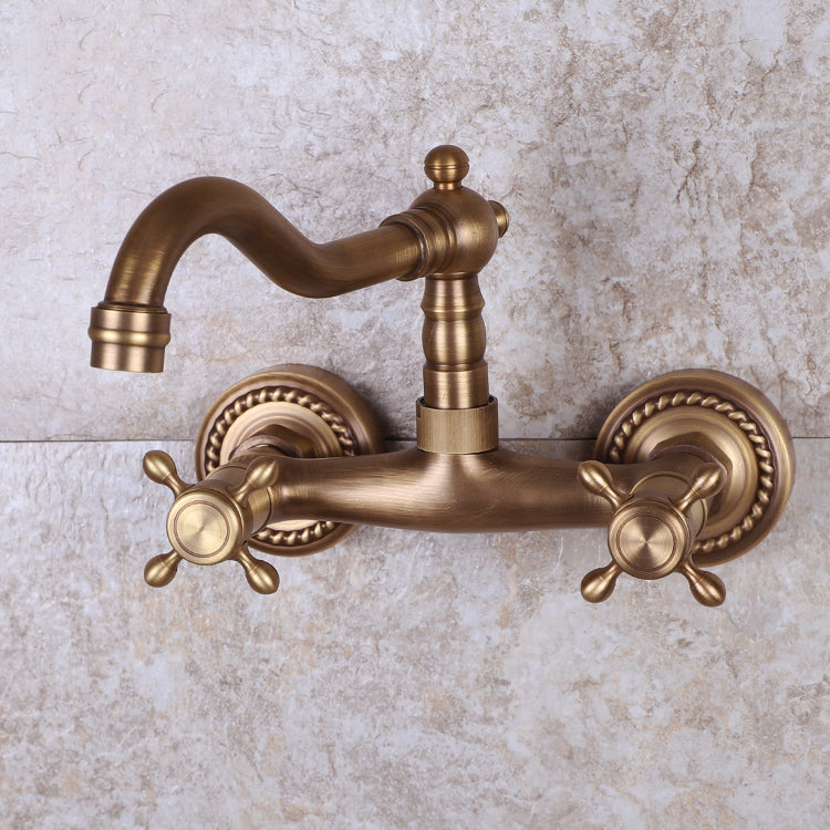 Brass Wide Spread Bathroom Faucet Industrial Lever Lavatory Faucet Clearhalo 'bathroom_sink_faucets' 'Conjuntos de Torneiras de Lavatório e Banheiro' 'home_improvement' 'home_improvement_bathroom_sink_faucets' 'Mobiliário Doméstico' 'Página inicial' 'Renovação e equipamento de casa de banho' 'Torneira para lavatório de banheiro' 7334431