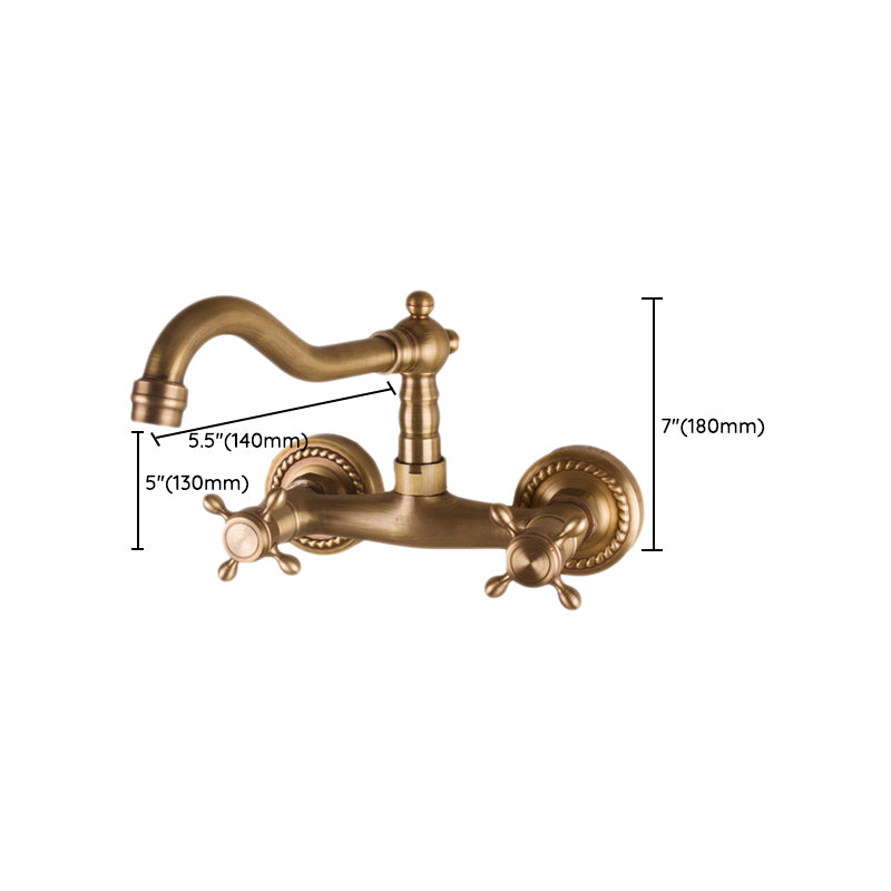 Brass Wide Spread Bathroom Faucet Industrial Lever Lavatory Faucet Clearhalo 'bathroom_sink_faucets' 'Conjuntos de Torneiras de Lavatório e Banheiro' 'home_improvement' 'home_improvement_bathroom_sink_faucets' 'Mobiliário Doméstico' 'Página inicial' 'Renovação e equipamento de casa de banho' 'Torneira para lavatório de banheiro' 7334444