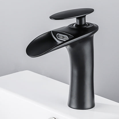 Farmhouse Wide Spread Bathroom Faucet Brass Lever Lavatory Faucet Black 6.9" Clearhalo 'Bathroom Remodel & Bathroom Fixtures' 'Bathroom Sink Faucets' 'Bathroom Sinks & Faucet Components' 'bathroom_sink_faucets' 'Home Improvement' 'home_improvement' 'home_improvement_bathroom_sink_faucets' 7334454