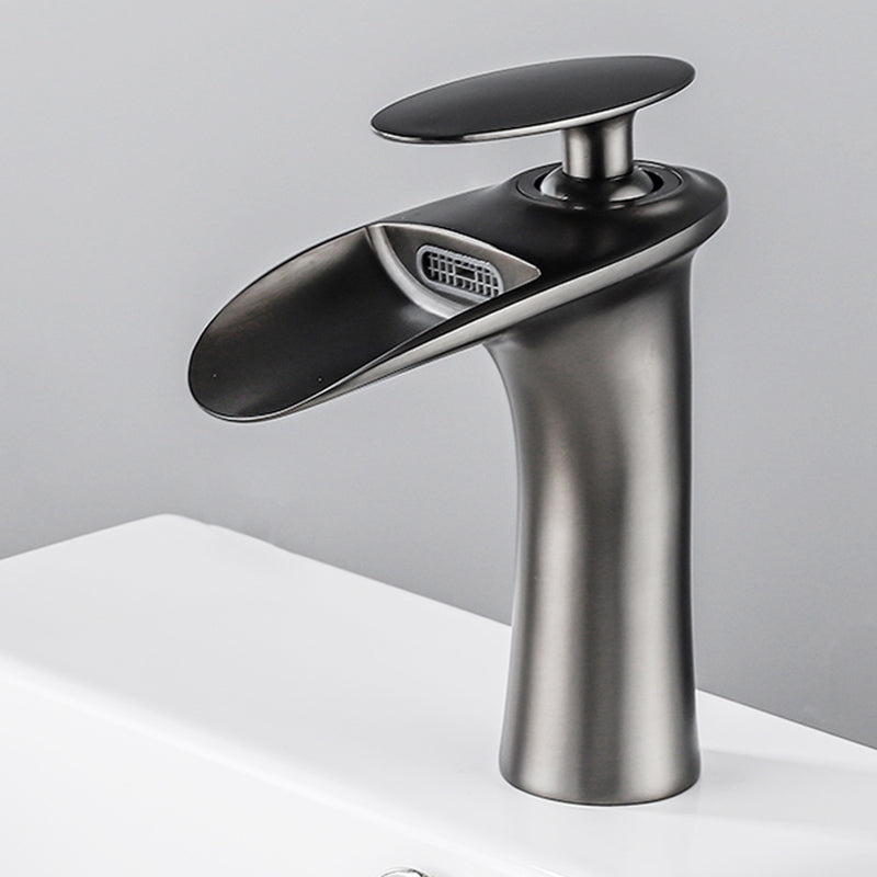 Farmhouse Wide Spread Bathroom Faucet Brass Lever Lavatory Faucet Grey 6.9" Clearhalo 'Bathroom Remodel & Bathroom Fixtures' 'Bathroom Sink Faucets' 'Bathroom Sinks & Faucet Components' 'bathroom_sink_faucets' 'Home Improvement' 'home_improvement' 'home_improvement_bathroom_sink_faucets' 7334464