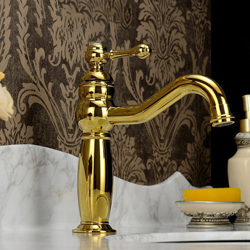 Brass Country Wide Spread Bathroom Faucet Lever Lavatory Faucet Gold Clearhalo 'Bathroom Remodel & Bathroom Fixtures' 'Bathroom Sink Faucets' 'Bathroom Sinks & Faucet Components' 'bathroom_sink_faucets' 'Home Improvement' 'home_improvement' 'home_improvement_bathroom_sink_faucets' 7334472