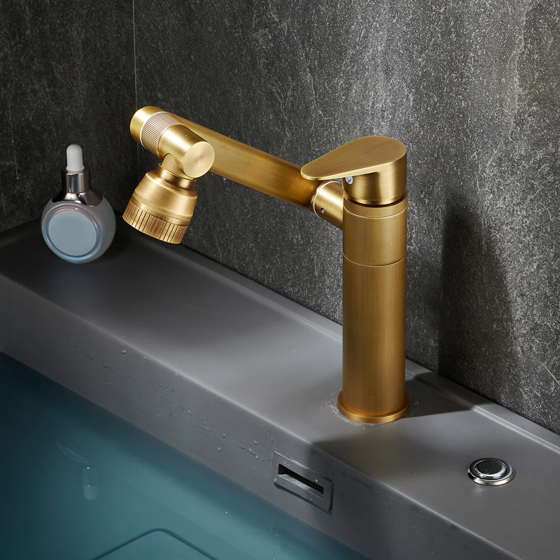 Farmhouse Wide Spread Bathroom Faucet Brass 1-Handle Lavatory Faucet 8.1" Clearhalo 'Bathroom Remodel & Bathroom Fixtures' 'Bathroom Sink Faucets' 'Bathroom Sinks & Faucet Components' 'bathroom_sink_faucets' 'Home Improvement' 'home_improvement' 'home_improvement_bathroom_sink_faucets' 7334487