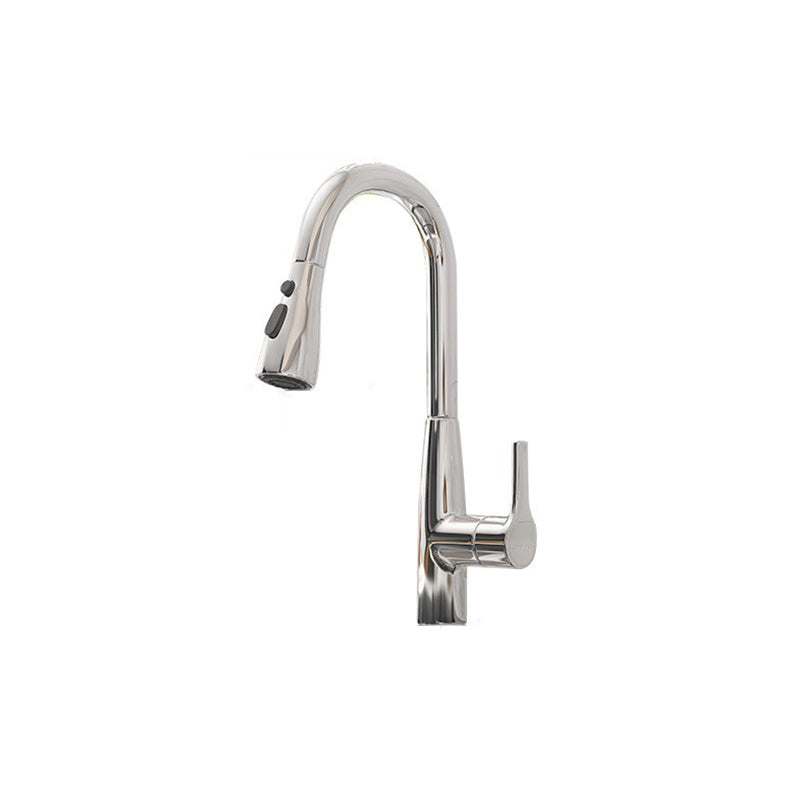 Gooseneck Kitchen Bar Faucet Swivel Spout with Single Handle Clearhalo 'Home Improvement' 'home_improvement' 'home_improvement_kitchen_faucets' 'Kitchen Faucets' 'Kitchen Remodel & Kitchen Fixtures' 'Kitchen Sinks & Faucet Components' 'kitchen_faucets' 7334524